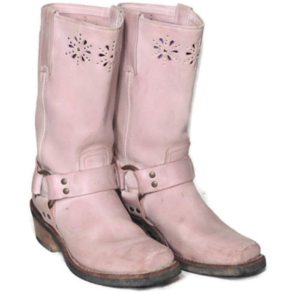 pink frye boots